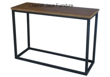 Code: SJAT 014 Name: Kotak Iron Console Table Size: W=100 x D=35 x H=100 cm  Wood: Solid Teakwood
